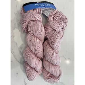 2 Skeins Berroco Pima 100 Baby Pink Cotton Yarn